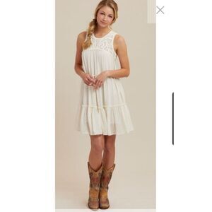 Wrangler babydoll crochet mini dress